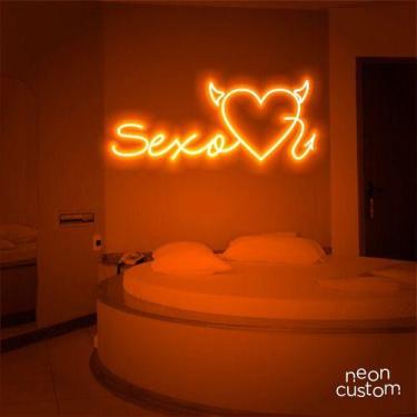 Imagem de luminaria letreiro Neon Led Sexo 02 100x40 luminoso decoração p/ selfi