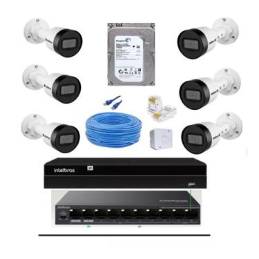 Imagem de Kit 6 Câmeras Ip Vipc 1230b Gravador Nvr 1408 Intelbras 