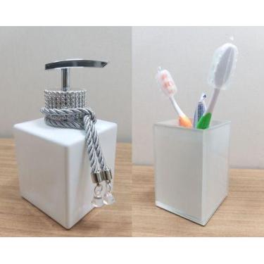 Imagem de Saboneteria Dispenser Para Sabonete Líquido Porta Escovas De Dentes Pi