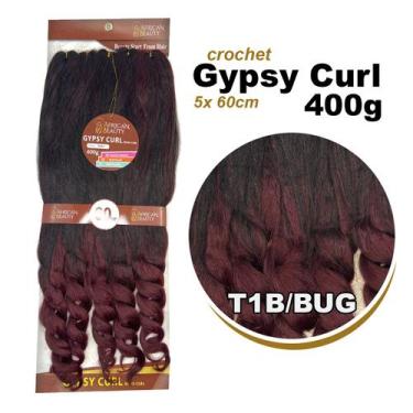 Imagem de Kit 2 Cabelo Jumbo Boho Curl Gypsy 5x Braids 400Gr + Anéis - African B