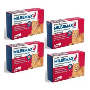 Imagem de 4 Vermifugo Milbemax Para Gatos De (2 A 8 Kg) 2 Comprimidos - Elanco