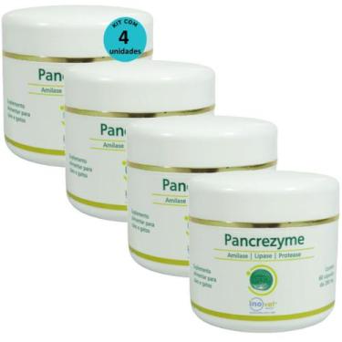 Imagem de Pancrezyme 60 Cápsulas 280mg Para Cães e Gatos Inovet Kit Com 4