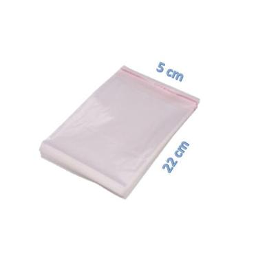 Imagem de Saco Adesivado Saquinho Plástico Transparente 5x22 100 Unids - F.S.