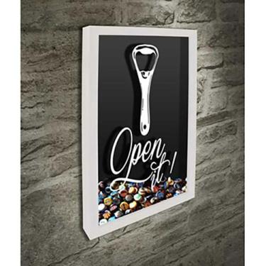 Imagem de Quadro Porta Tampinhas Open it - Quadro Novo, Branco, 45x63