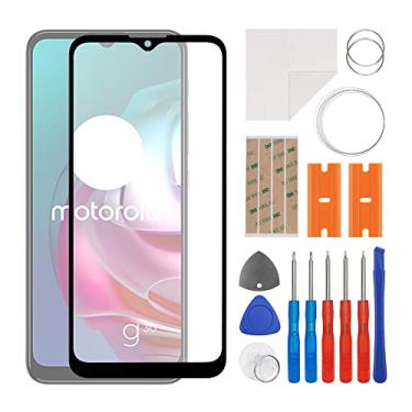 Imagem de SWARK Substituição da lente do painel externo de vidro frontal + OCA compatível com Moto G30 (sem tela LCD e digitalizador de toque) com kit de reparo