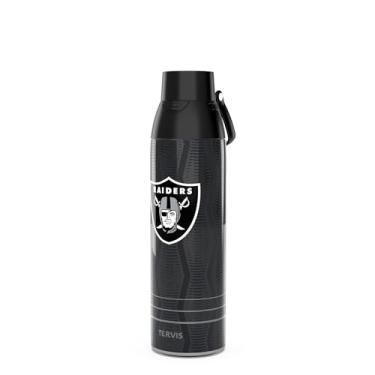 Imagem de Tervis Venture Water Bottle NFL® Las Vegas Raiders - Copo de viagem com isolamento térmico de parede tripla de velocidade total mantém as bebidas frias e quentes, 740 ml, aço inoxidável
