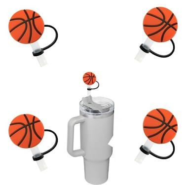 Imagem de IDM – Pacote com 5 pingentes de basquete capa de canudos para Stanley 1,134 g Adventure Tumbler, capa de canudo para acessórios Stanley Cup, 5 peças de tampa de canudos para Stanley Copo de 850 g com
