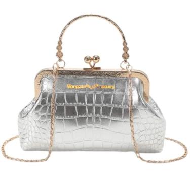 Imagem de Vorgato Luxury - Bolsas clutch femininas - Bolsas elegantes para noite - Bolsas de mão formais, Prata