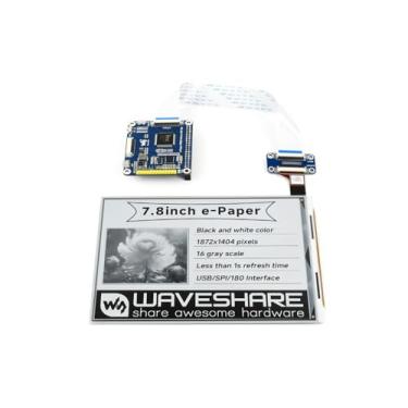 Imagem de Waveshare 7.8 Inch E-Ink Display HAT for Raspberry Pi 1872×1404 Resolution with Embedded Controller IT8951 Communicating via USB/SPI/I80/I2C Interface