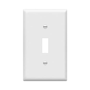 Imagem de (1 Gang, White) - Enerlites 8811-W Toggle Light Switch Wall Plate, Standard Size 1-Gang, Polycarbonate Thermoplastic, White