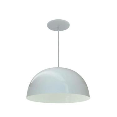 Imagem de Luminária Pendente Meia Lua 24cm Com Interior Branco Fiação 110/220 - 
