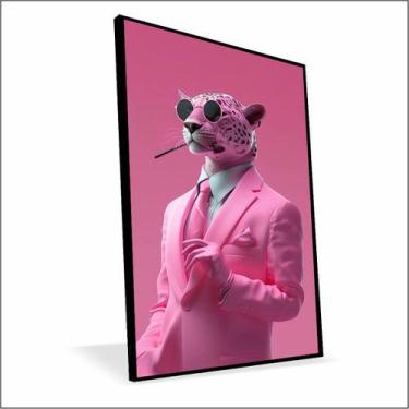 Imagem de Quadro Pantera Cor de Rosa Canvas Sem Vidro - Center Molduras, 20x20 F