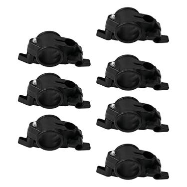 Imagem de Yibuy 7x Grampo de tubo de rack de tambor eletrônico 19 mm diâmetro do furo plástico preto