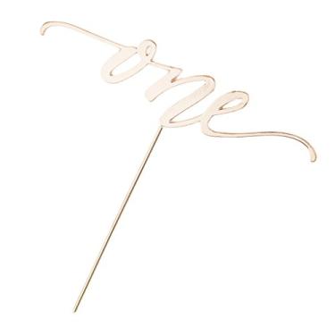 Imagem de AMLESO Topo de bolo de cristal dourado de 1º aniversário