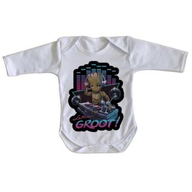 Imagem de body nenê criança roupa bebê manga longa Groot DJ - Empório Dutra, GG 