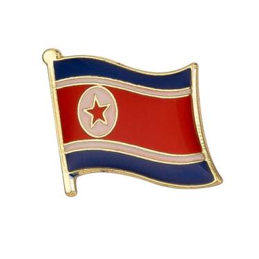 Imagem de Broche Coreia Do Norte Pin Bandeira Kim Jong Un Comunista Nk
