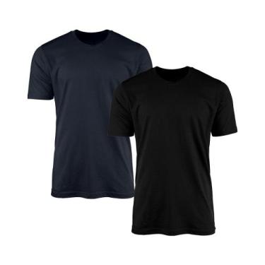 Imagem de Kit 2 Camisetas AMGK Masculina Lisa Básica 100% Algodão, Masculino, Ma