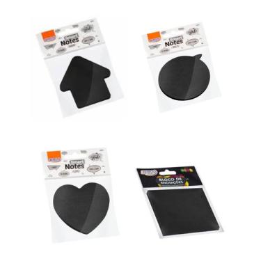 Imagem de Bloco Adesivo de Anotações Preto 50 Fohas BRW - Unidade/Kit  Recados  