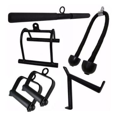 Imagem de Puxador Musculação Kit Crossover Academia Completo 6 Peças - FamaFit