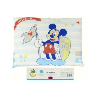 Imagem de Travesseiro bebê infantil mickey e minnie 28cmx35cm minasrey, AZUL