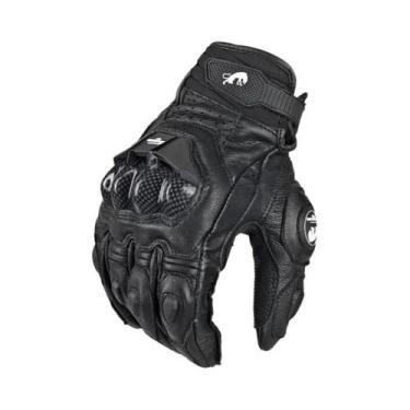 Imagem de Luvas de Motocicleta de Couro Genuíno - Masculino, para Verão e Invern