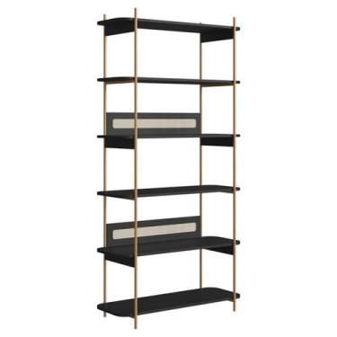 Imagem de Estante 180 CM 6 Prateleiras Pes Metal Oslo 28965 Nero Artesano - Arte