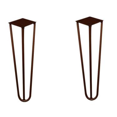 Imagem de Kit 2 Pés de Metal 30 CM Hairpin Legs Mesa de Canto Rack e Puffs Bronz