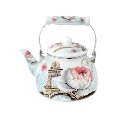 Imagem de Chaleira Esmaltada Charm Paris 2,5L Sem Apito Com Indução - Casa dos F