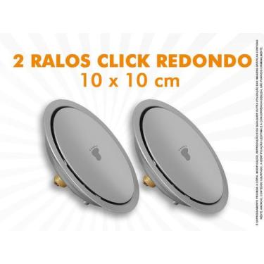 Imagem de  Kit 2 Ralo Inteligente Click Inox 10 Cm Redondo Banheiro Cromado Lava
