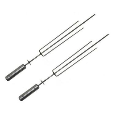 Imagem de Espeto Tridente Inox P/churrasqueiras Giratórias Kit 2 Peças - Brasa G