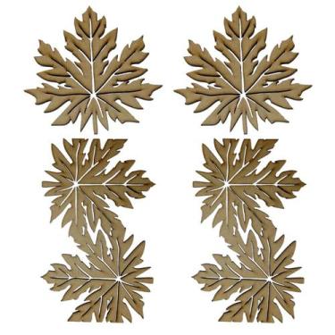 Imagem de Conj 2 descanso panelas + 2 de travessa folha de bordo canadá mdf - SB