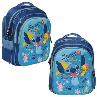 Imagem de Mochila Stitch Grande Menina Juvenil Escola Passeio Costas - Plike