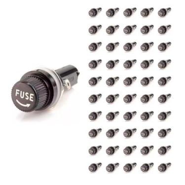 Imagem de Kit 50 Porta-Fusível preto 5x20 - Fox Tools