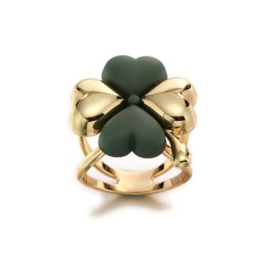 Imagem de Broche de seda com flor de trevo para mulheres, tom dourado, elegante, coração, trevo, folha, fivela, clipe, broches, anéis, xale da sorte, cachecóis, fecho, acessórios para vestidos, joias para