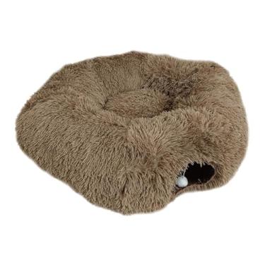 Imagem de WeiLaiKeQi Gato de pelúcia túnel cama caverna macio multifuncional leve gato tubo tenda brinquedo gato playground brinquedo para esconder perseguição procurar, Marrom