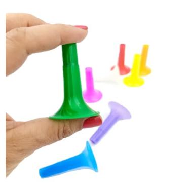 Imagem de Conjunto com 50 Brinquedinhos Mini Brinquedo Plástico Nacional Kit para Lembrancinhas Mimos Prendas Sacolinha Surpresa Festas (50 Cornetas)