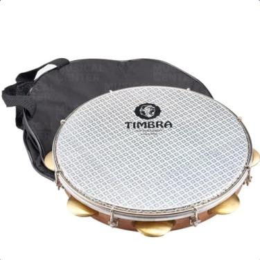 Imagem de Pandeiro Profissional de 10 Polegadas em Fórmica, Aro Dourado com Pele Prismática e Capa - 8629