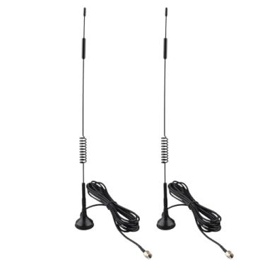 Imagem de Futheda 2 peças de antena 4G LTE 12dBi MIMO SMA macho base magnética aérea com cabo de 3 m compatível com Vodafone O2 Three EE Huawei Netgear TP-Link 4G LTE Router Modem Hotspot CPE Gateway Modular