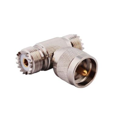 Imagem de Adaptador coaxial DHT Electronics RF UHF macho PL259 para 2 fêmeas SO-239 SO239 T conector