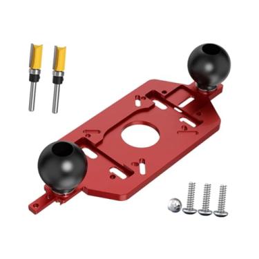 Imagem de Gralara Suporte de fresagem de fresagem de ranhuras Roteador Círculo de corte Gabarito Ferramenta de fresagem de madeira Multifuncional Fácil de usar Gabarito, Placa de Base Da Alça