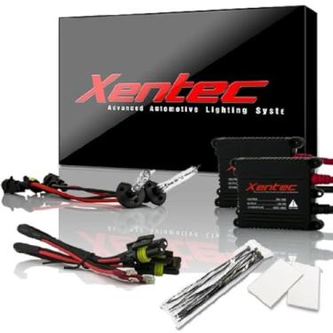 Imagem de Xentec Pacote de lâmpada de xenon HID H1 12000K com reator fino de liga EP de 55 W (violeta azul)