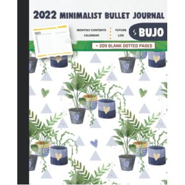 Imagem de 2022 Minimalist Bullet Journal/BUJO with Plant & Nature Lovers with Triangles in Background Cover: Basic Bujo | Classic Bullet Journal Help You ... And Dotted Pages | 240 Pages | 7.5 * 9.25