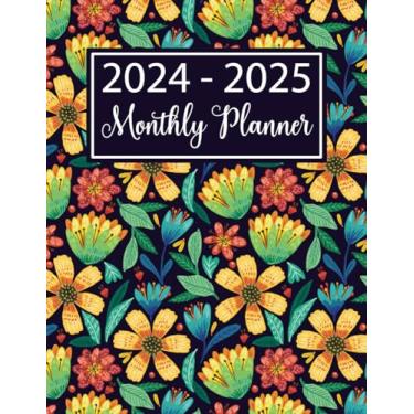 Imagem de 2024-2025 Monthly Planner: 2-Year Calendar Schedule Organizer | 24 Months With Monthly To Do List, Goals, Notes, And Habit Tracker | Flower Cover Design | For Work Or Appointments Or Study