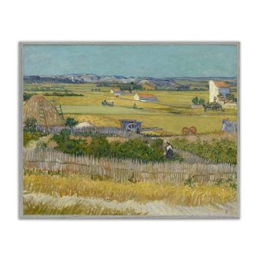 Imagem de Stupell Industries Van Gogh The Harvest Landscape Framed Giclee Wall Art Design por one1000paintings, moldura cinza, 14 x 11