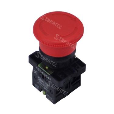 Imagem de Botão de Emergência Modelo Plástico ES-544  Vermelho - Trava (Gira p/ Destravar) -2NF