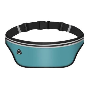 Imagem de Pochetes ultrafinas para mulheres e homens, cinto de corrida fino, bolsa de corrida, impermeável, cinto para dinheiro, Azul, Tendência