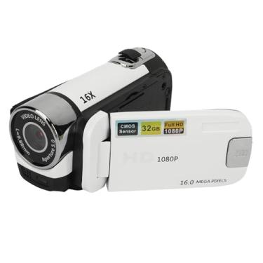 Imagem de Filmadora Com Câmera Digital D90 1080P 16MP Com Tela Giratória de 2, 4 Polegadas, Zoom 16X, Luz de Preenchimento, Gravador de Vídeo HD para Vlogging, Fotografia, Viagens (Branco)