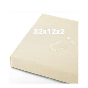 Imagem de Navenwelle Almofada de banco externa 32 x 12 x 2, almofadas de assento resistentes à prova d'água, almofada de banco de alta densidade com fundo antiderrapante, almofada externa para móveis de jardim