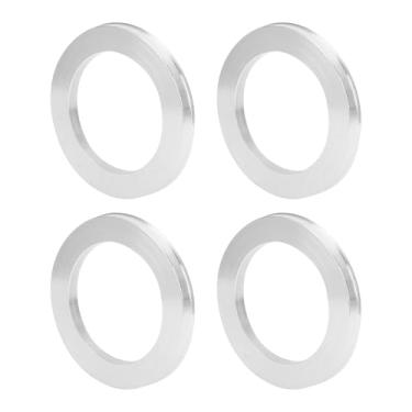 Imagem de INFINAUTO Anéis centralizados no cubo da roda do carro OD 110,1 mm para ID 76,1 mm eixo central de rodas amortecedores Hubrings liga de alumínio tom prata durável