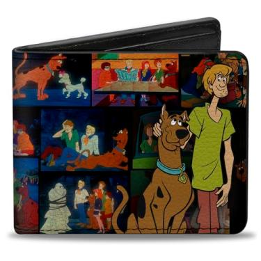 Imagem de Buckle-Down Buckle-down PU Bifold masculino - Scooby Doo & Shaggy Pose/Scene Blocks + Scooby Doo! Carteira, multicolorida, 4,0 x 3,5 EUA